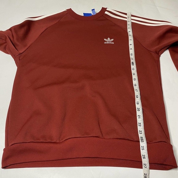 Adidas Long Sleeve Shirt SZ L Women’s Pullover Sweatshirt 3 Stripes Red - Picture 8 of 8